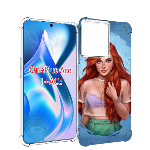 Чехол MyPads девушка-в-голубом-фоне женский для OnePlus Ace задняя-панель-накладка-бампер