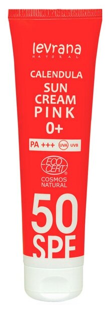 Крем LEVRANA Солнцезащитный для лица и тела "Календула SPF 50 Pink 0+", 100 мл