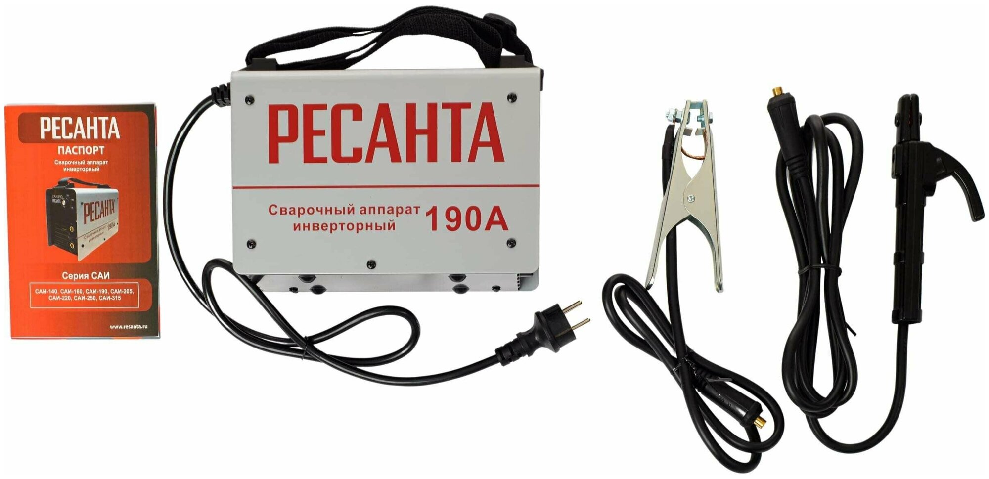 Сварочный аппарат Ресанта САИ-190 , 190 ампер , комплект кабелей