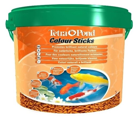 Корм для прудовых рыб Tetra Pond Colour Sticks 10 л (палочки, 8-12 мм) - фотография № 6