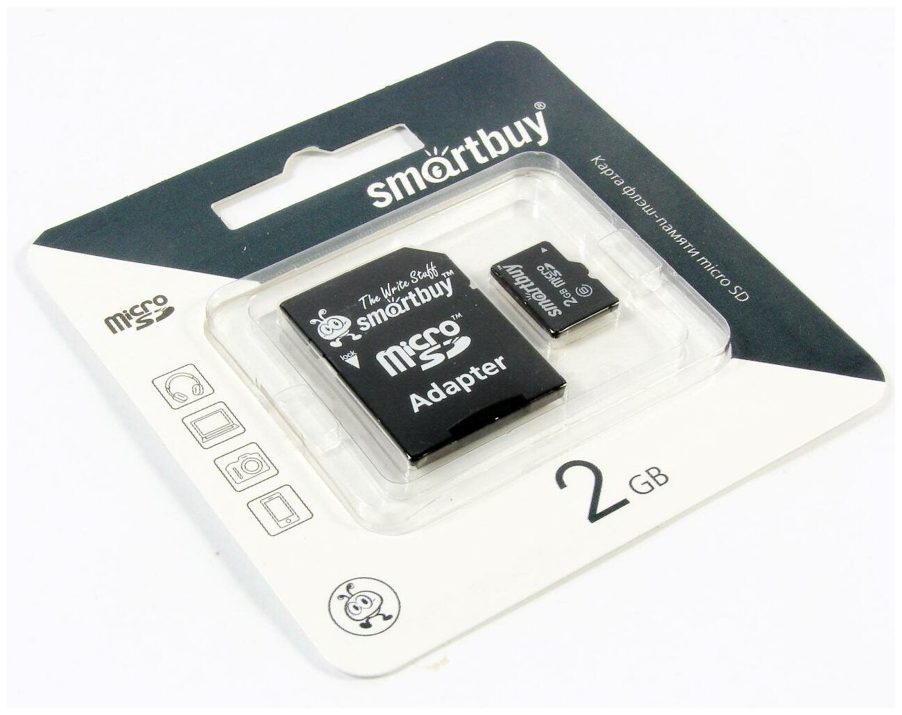 Карта памяти (SMARTBUY (SB2GBSD-01) MicroSD 2GB+адаптер)