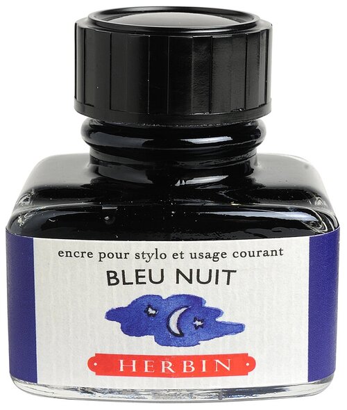 Чернила Herbin Bleu nuit для перьевых ручек, темно-синий, 30 мл