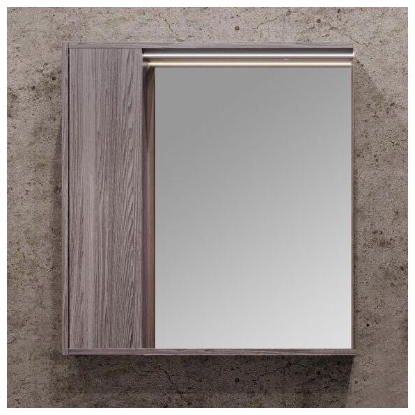 Зеркало Акватон Стоун 80х83,3см, арт. 1A228302SXC80, с подсветкой, 2 полки, грецкий орех - фотография № 4
