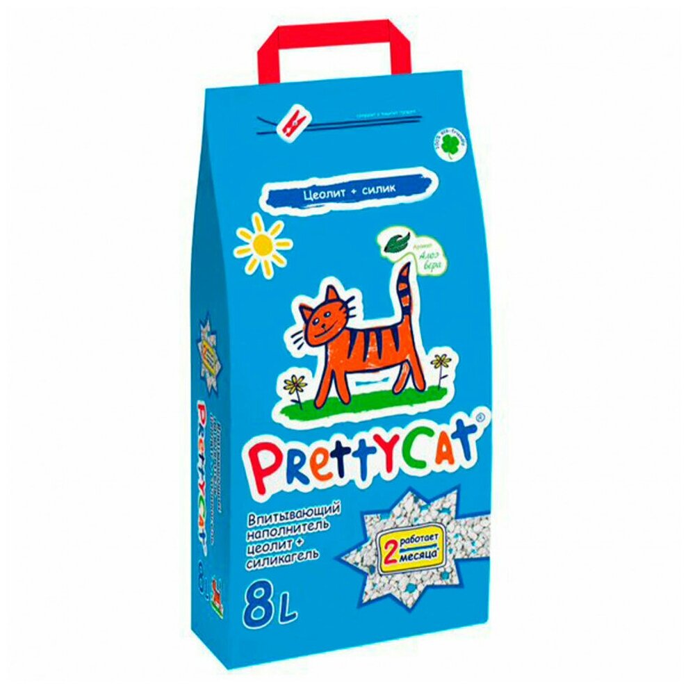 Наполнитель Впитывающий "PrettyCat Naturel" цеолит + силикагель с ароматом алоэ 8л/4кг - фотография № 7