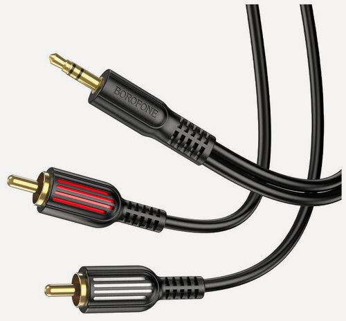 Изображение товара Аудиокабель BOROFONE BL11 3.5 мм - 2RCA, 1.5м, PVC (черный)