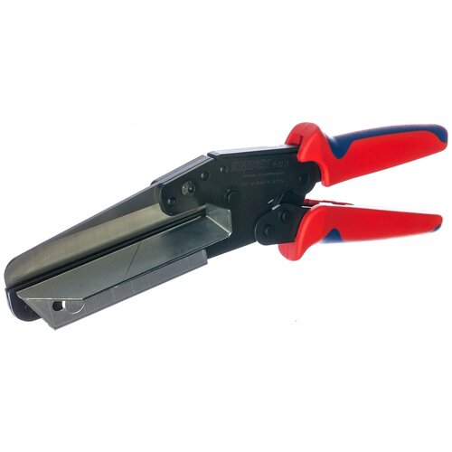 ножницы арматурные двуручные knipex kn 7182950 950 мм Ножницы для реза пластмассы и кабель-каналов толщиой профиля до 4 мм, нож сменный 110 мм, 275 мм, легкий рез за счёт специального коленчатого рычага, чёрные, 2К ручки