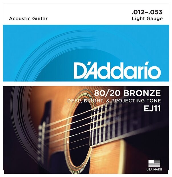 D'Addario EJ11 BRONZE 80/20 Струны для акустической гитары, 12-53