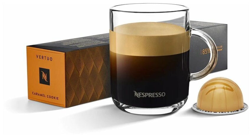 Кофе в капсулах Nespresso Vertuo Barista Creations GOLDEN CARAMEL (Caramel Cookie) 230 мл, 10 капсул в уп, 1 упаковка
