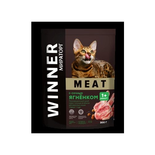 корм для кошек мираторг meat сочная говядина сух 300г 300Г корм WINNER MEAT СУХ для