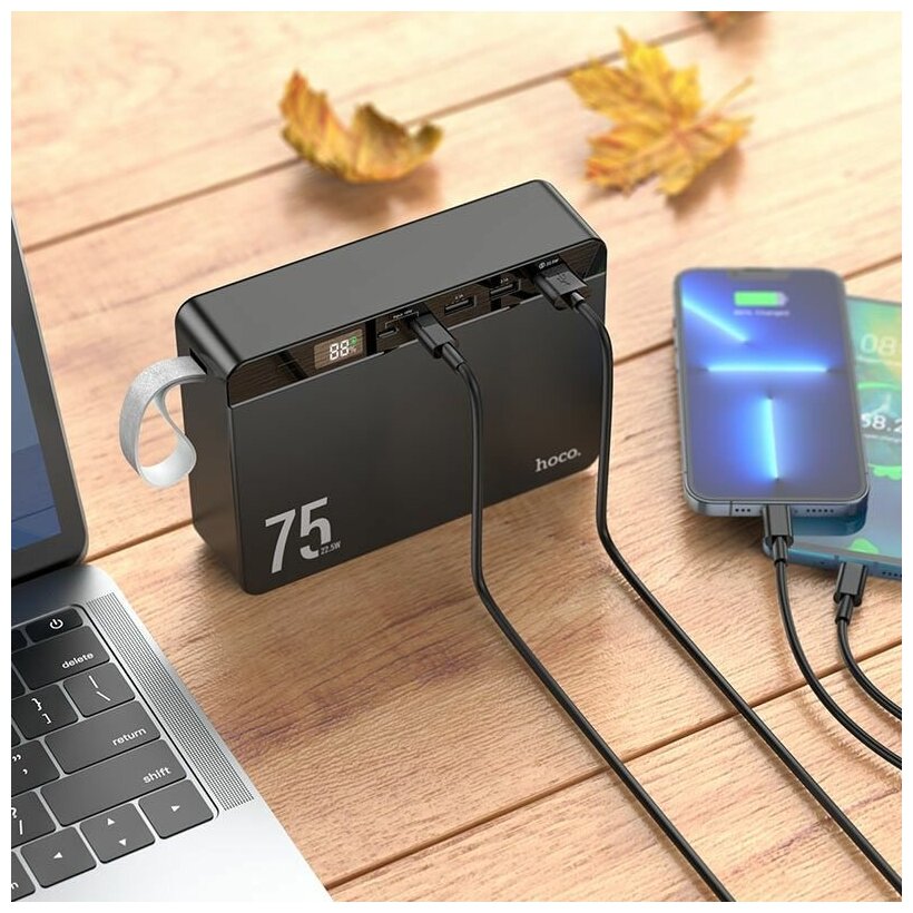 Powerbank 22.5W 75000mAh 3xUSB Type-C 5V/3A для телефона с быстрой зарядкой / power bank / внешний аккумулятор / повербанк / портативная зарядка