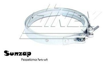 DINEX 80921 DIN80921_хомут глушителя! (цинк) Premium усиленный D=127/151 V-образный\ Volvo FH12/16