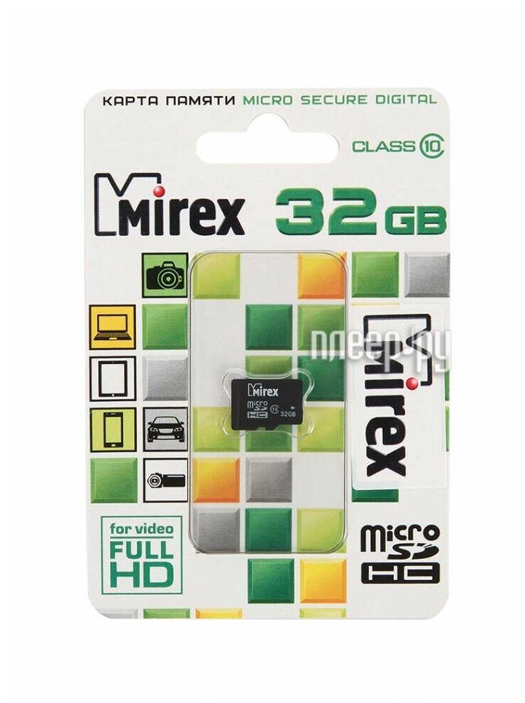 Карта памяти microSDHC Mirex 32 Гб класс 10