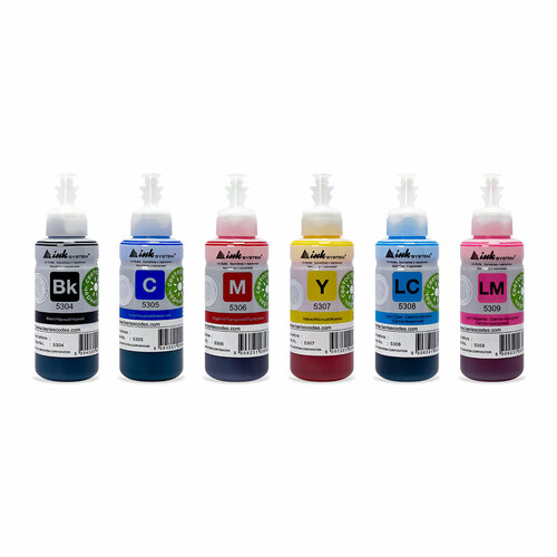 Чернила Inksystem (Светостойкие) для Epson 6 цв. по 100 мл (Bk, C, M, Y, LC, LM)