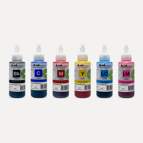 Изображение товара Чернила Inksystem (Светостойкие) для Epson 6 цв. по 100 мл (Bk, C, M, Y, LC, LM)