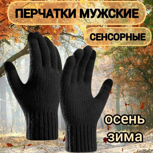 фото Перчатки для мальчиков и мужчин, размер универсальный, черный нет бренда