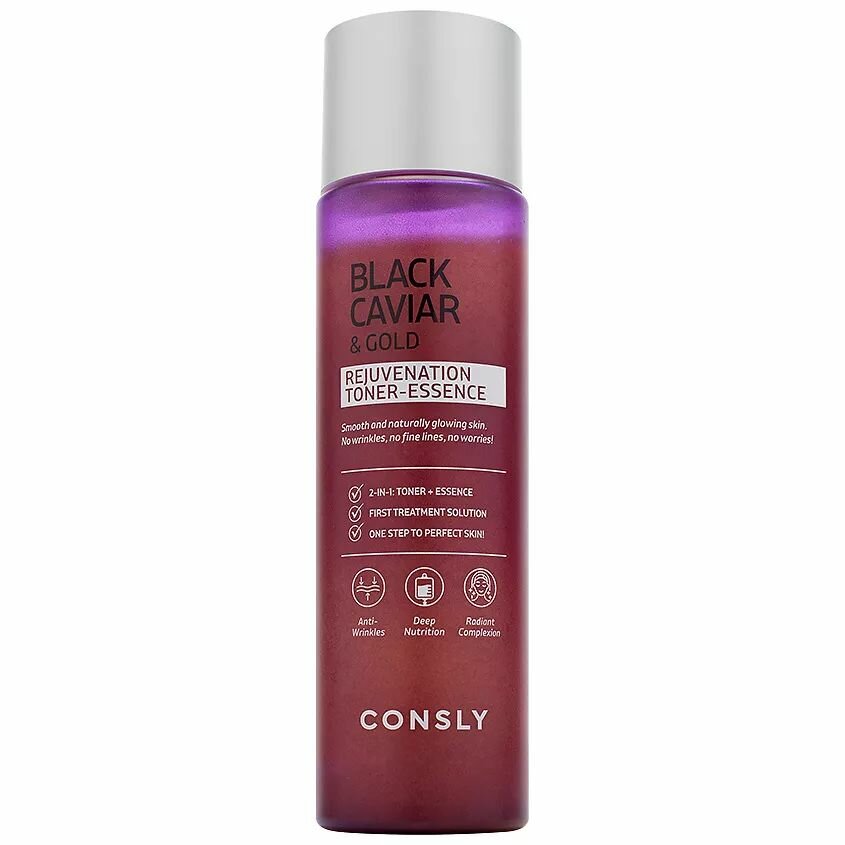 CONSLY Омолаживающий тонер-эссенция для лица Rejuvenating Toner-Essence Black Caviar & Gold