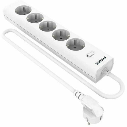 Сетевой фильтр Philips 5 розеток кабель - 3 м белый 2299₽