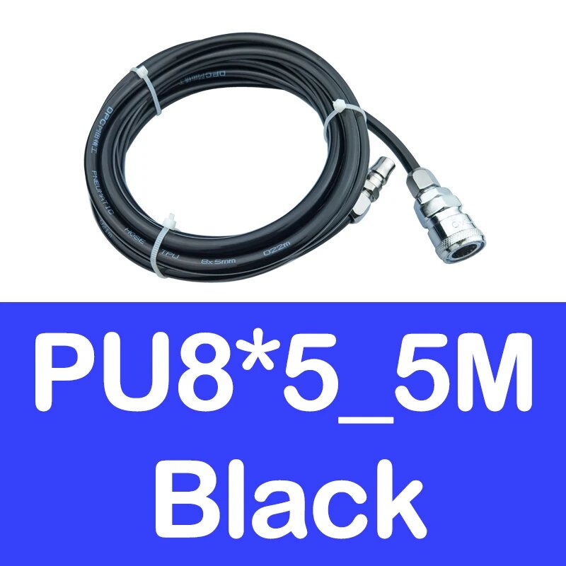 Шланг для компрессора пневматический PU8X5 SP20 PP20, гибкий шланг высокого давления для компрессора, с прямой трубкой, красного, синего, черного, белого цветов, Black 5M