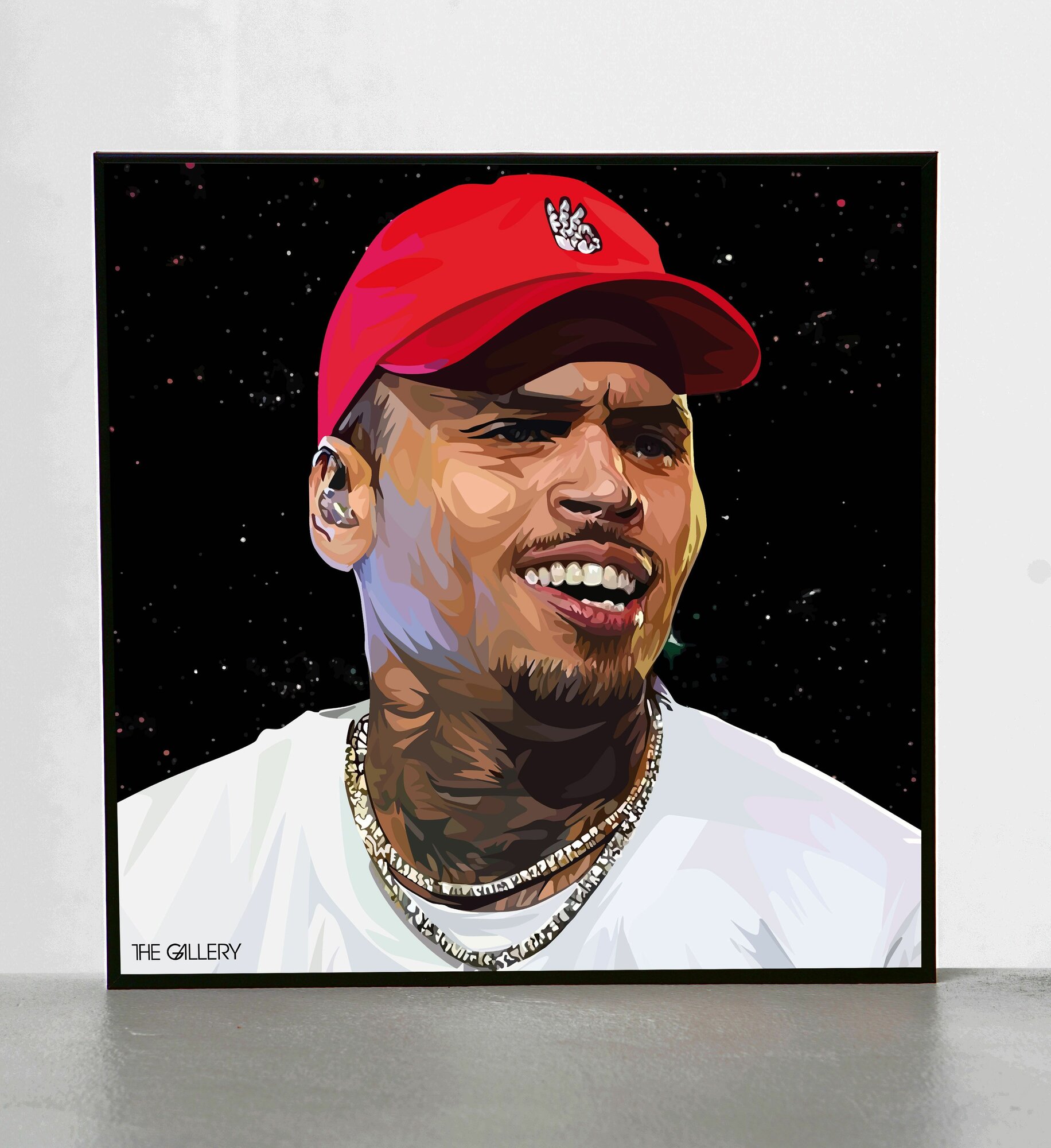 Картина постер Крис Браун Chris Brown в рамке в стиле поп-арт