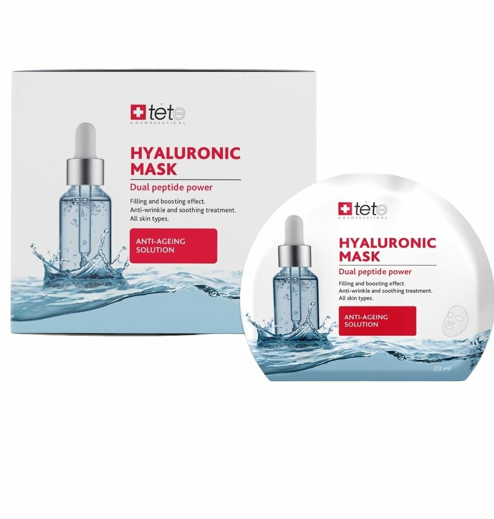 Маска тканевая Tete Cosmeceutical Hyaluronic Mask Hydration  Revitalization 1 уп х 6 шт