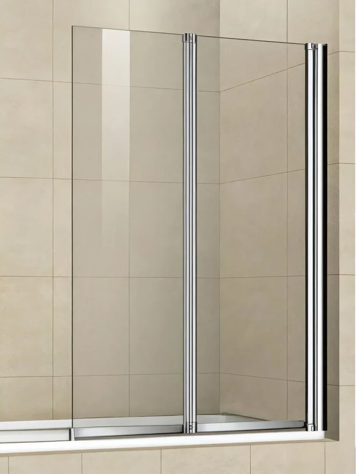 Шторка на ванну WeltWasser 100Z2-80 10000002763 80 см профиль хром стекло прозрачное