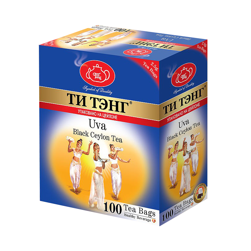 Чай чёрный цейлонский пакетированный "Ти Тэнг" - Ува, 100 пак, 250 г.