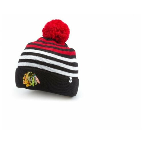 фото Шапка 47brand yipes cuff knit chicago blackhawks (черный-белый-красный) h-yipes04ace-bk '47 brand