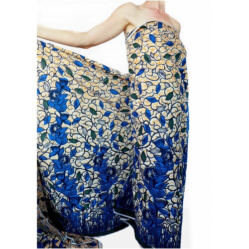 Ткань хлопчатобумажная/этнический африканский принт Vlisco из Кот-д'Ивуар для одежды, платьев, костюмов, декора/ 5 м.