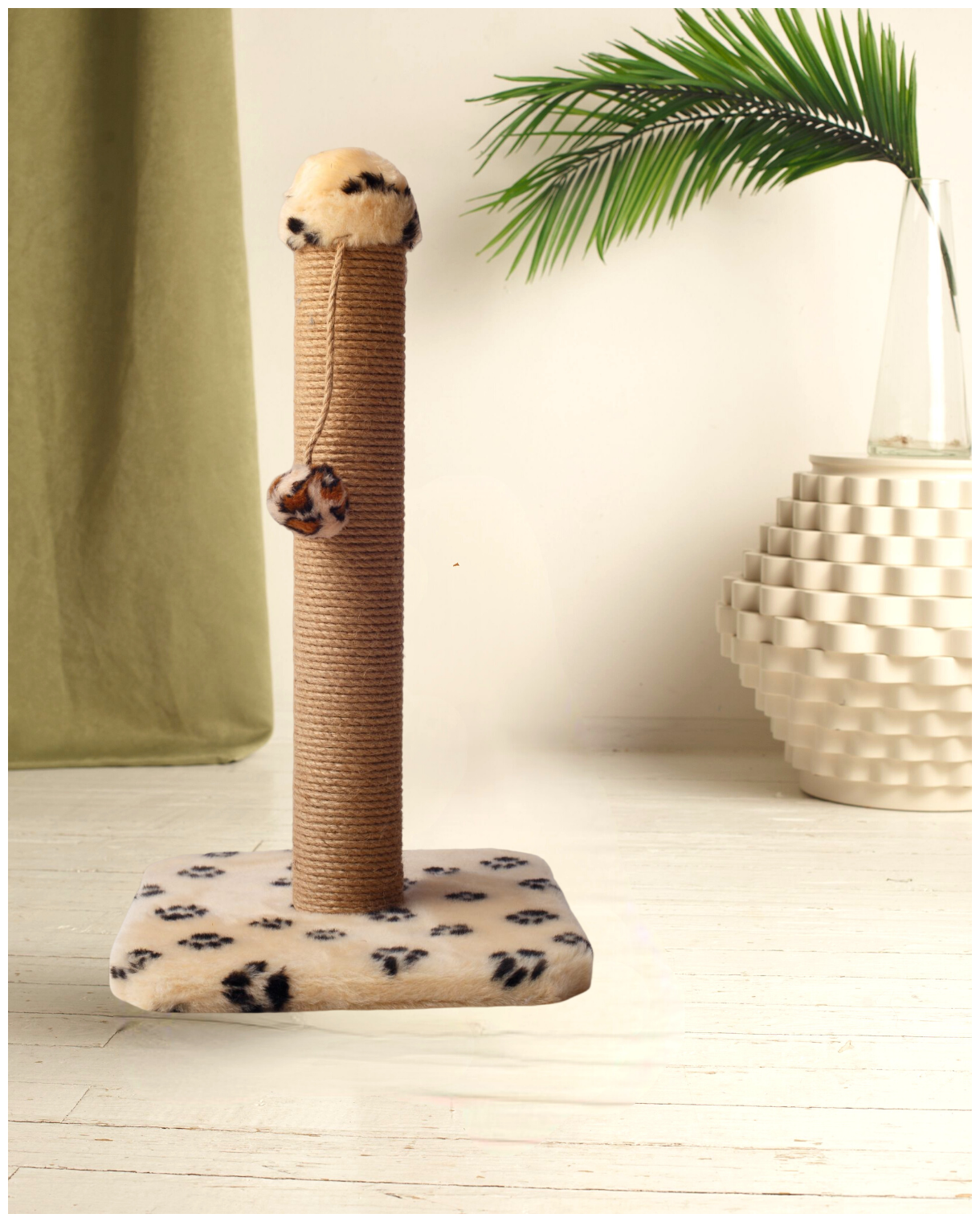 Столбик веревочный на подставке маленький/ Когтеточка столбик джут/когтеточка для котят, кошек - фотография № 2