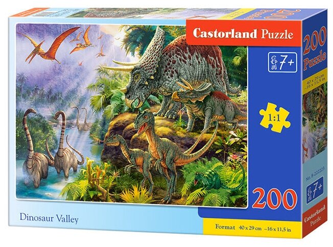 Пазлы 200 "Долина динозавров" Premium