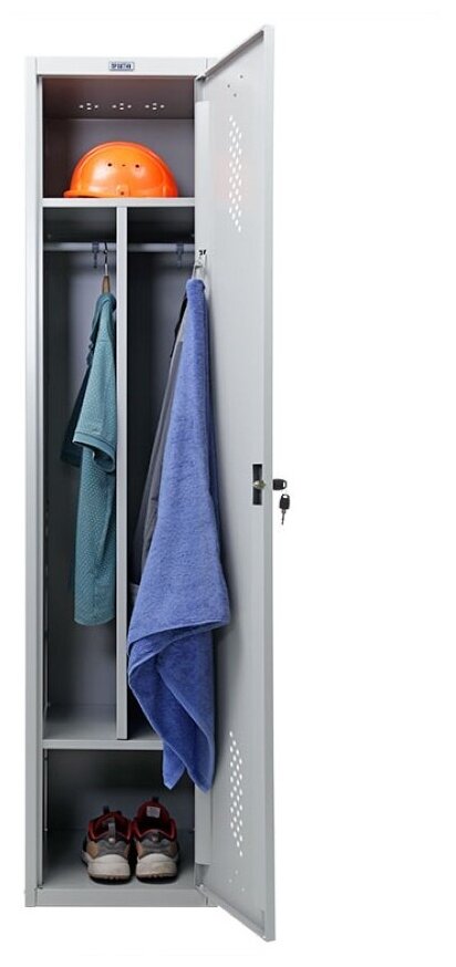 Шкаф для одежды Практик LS 11-40D (S23099515102) 1830x418x500мм 1секц. металл серый/серый - фото №4