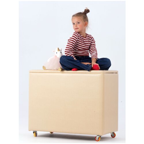 Тумба, бокс, пуф для постельного белья TPB-9-830/460/640 (830*460*640, Массив дерева, искусственная кожа, шелк, бежевый)