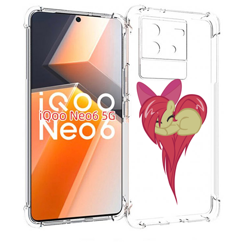 Чехол MyPads сердце-из-пони для Vivo iQoo Neo 6 5G задняя-панель-накладка-бампер чехол mypads сердце из пони для vivo x note 5g задняя панель накладка бампер