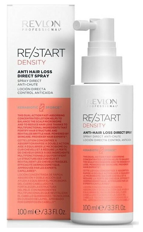 Revlon Restart Density: Спрей против выпадения волос (Anti-Hair Loss Direct Spray), 100 мл