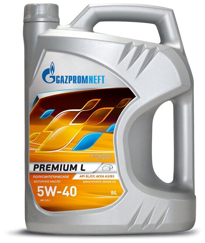 Моторное масло Gazpromneft PREMIUM L 5W-40 Полусинтетическое 5 л API SL/CF