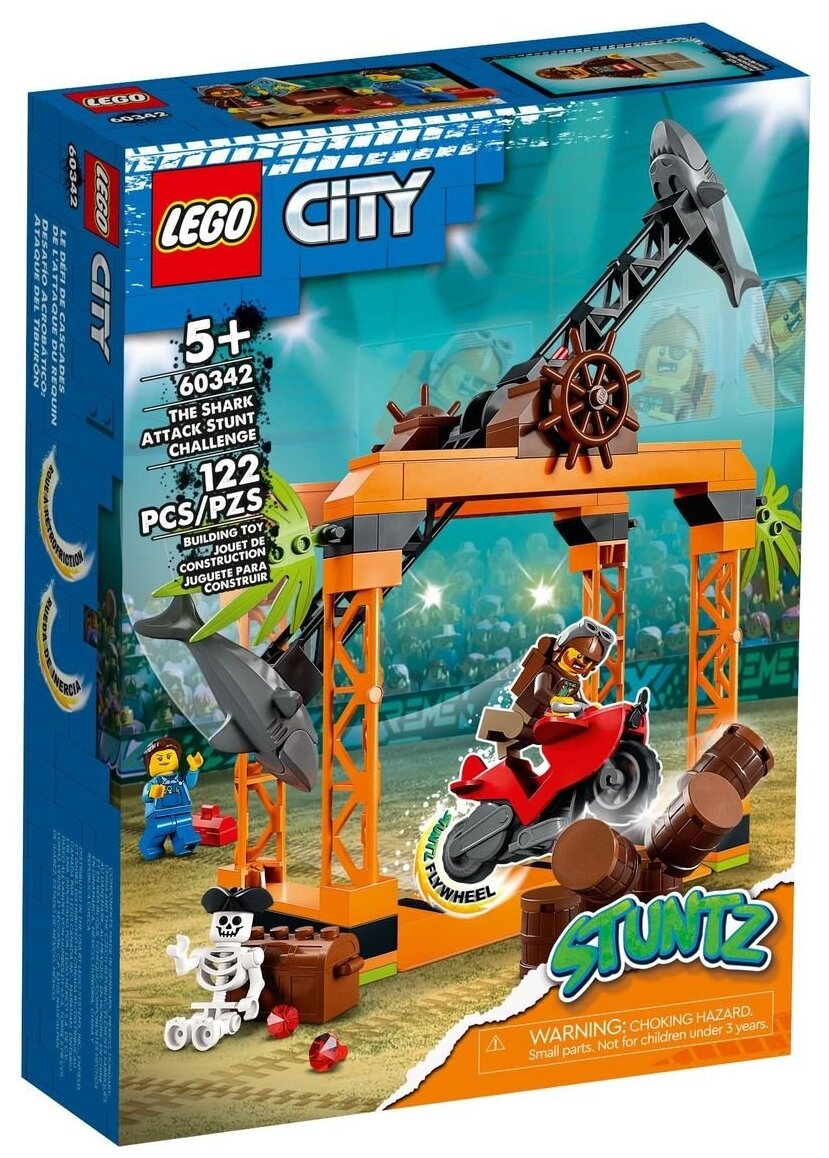 Конструктор LEGO City 60342 The Shark Attack Stunt Challenge, 122 дет.