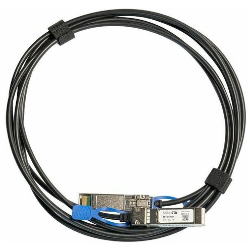 Патч-корд MIKROTIK XS+DA0001 1м, 1 шт, черный кабель mikrotik smasma 1 м 1 шт черный