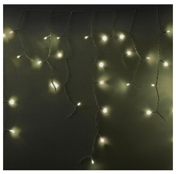 Светодиодная гирлянда "Бахрома" Neon-night с эффектом мерцания, 5.6х0.9 м, 240 тепло-белых светодиодов, белый каучуковый провод