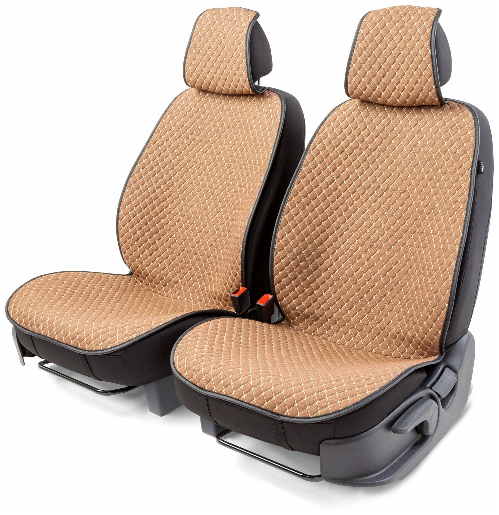 Накидки на передние сиденья Car Performance CUS-1052 BR/BE 2 шт fiberflax поролон 10 мм корич./бежевый