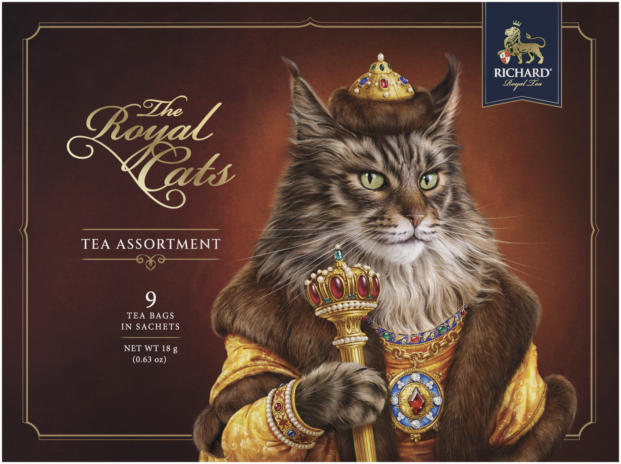 Чай RICHARD "The Royal Cats. Maine Coon" ассорти черного чая в сашетах, 18 г - фотография № 2