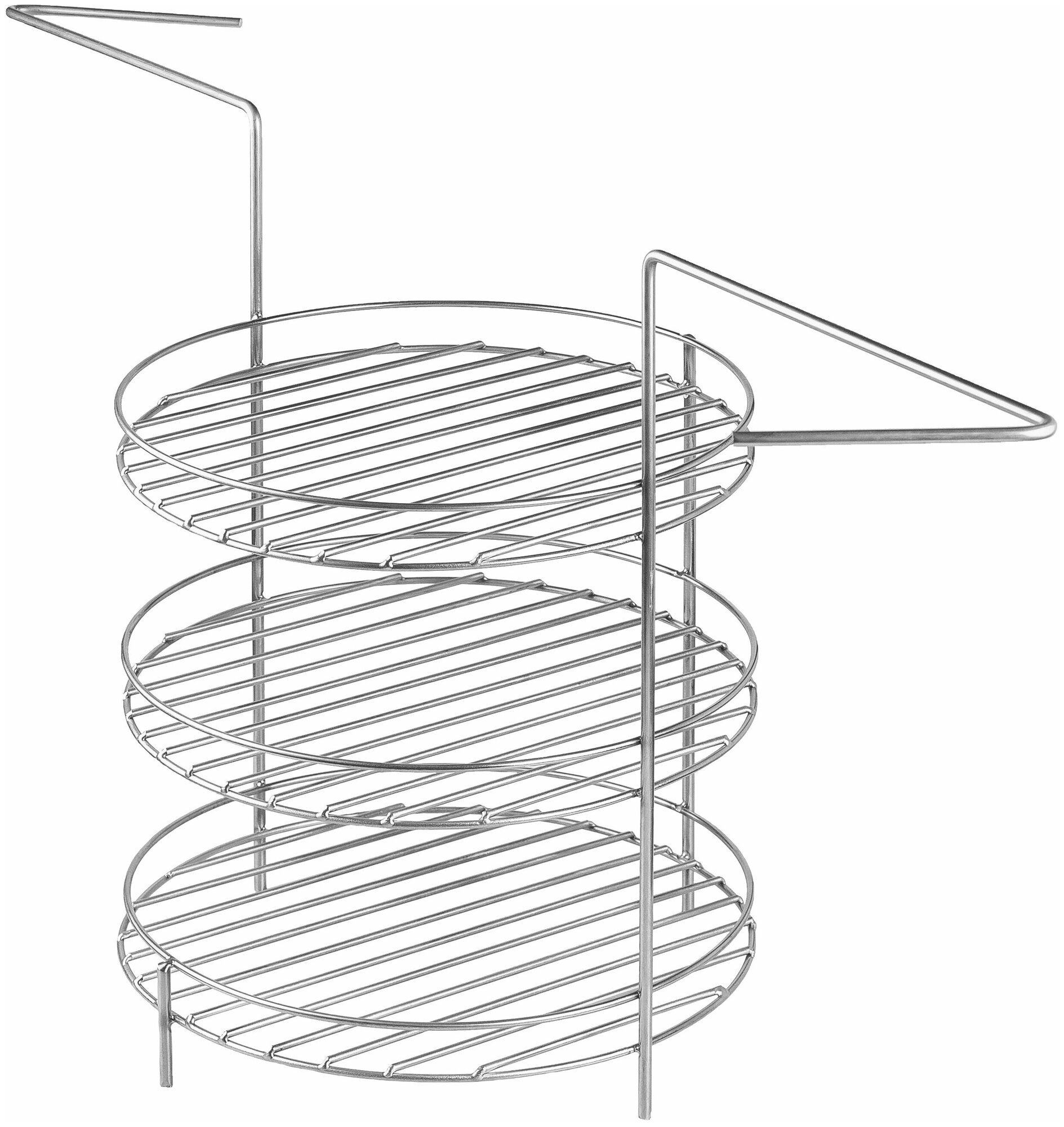 Этажерка решетка с ручками d27, 3-х ярусная с бортом, для тандыра (Аладдин mini, Есаул, Скиф и и др.) - фотография № 5