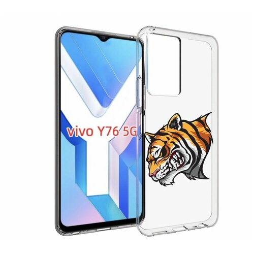 Чехол MyPads Тигр для Vivo Y76 5G задняя-панель-накладка-бампер