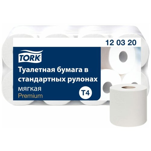 Туалетная бумага TORK Premium 2-слойная спайка 8 шт. х 23 м 120320 127835 22556 бумага туал tork т4 2 сл 184 листа 9 5х12 5см 8шт уп