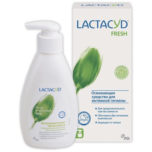 Лактацид Освежающий / Lactacyd Fresh средство для интимной гигиены / гель для женщин, 200 мл.