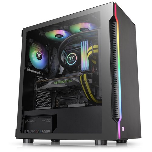 Корпус компьютерный Thermaltake H200 TG RGB CA-1M3-00M1WN-00, черный компьютерный корпус thermaltake h350 tg rgb черный