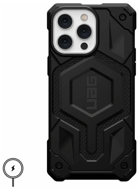 Чехол Urban Armor Gear (UAG) Monarch Pro Kevlar For MagSafe Series для iPhone 14 Pro, цвет Черный Кевлар