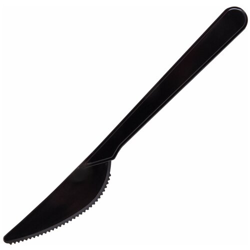Нож одноразовый Белый Аист пластиковый 180 мм, черный, 50 шт, эталон