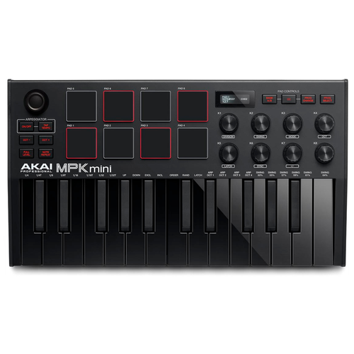 MIDI-клавиатура Akai MPK Mini 3 черная летняя скидка 50% профессиональный mpk mini mk3 25 клавиш usb midi контроллер клавиатуры лидер продаж