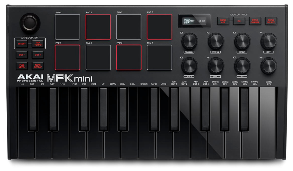 Компактная MIDI-клавиатура Akai MPK Mini MK3 Black