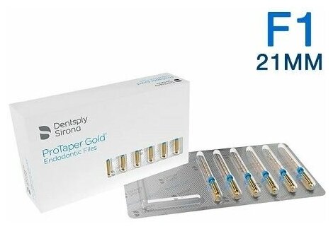 DENTSPLY SIRONA/Protaper Gold Машинные протейперы F1, длина 21 мм